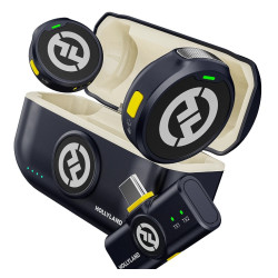 LARK M2 Hollyland microfono Wireless Lavalier con USB-C Plug (Duo,Shine Charcoal